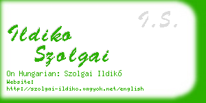 ildiko szolgai business card